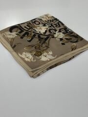 BURBERRY  VUAL İPEK ŞAL ÇİÇEK EKOSE DESEN  VİZON SİYAH