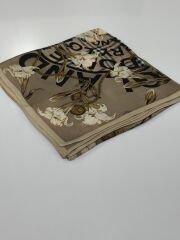 VUAL İPEK ŞAL ÇİÇEK EKOSE DESEN  VİZON SİYAH