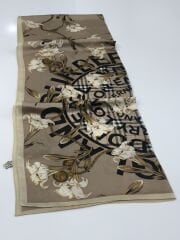 BURBERRY  VUAL İPEK ŞAL ÇİÇEK EKOSE DESEN  VİZON SİYAH