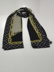 VUAL İPEK ŞAL LV  ZİNCİR MODEL SİYAH GÜMÜŞ