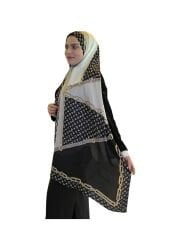 VUAL İPEK ŞAL LV  ZİNCİR MODEL SİYAH GÜMÜŞ