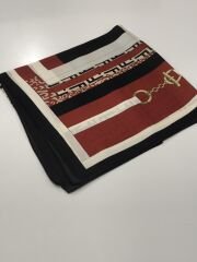 VUAL İPEK ŞAL F GEOMETRİ DESEN  SİYAH BORDO