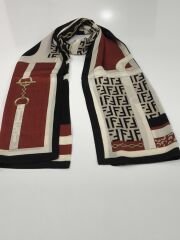 VUAL İPEK ŞAL F GEOMETRİ DESEN  SİYAH BORDO