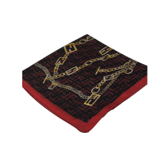 FENDİ ZİNCİR  DESEN  VUAL İPEK ŞAL KIRMIZI SİYAH