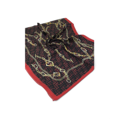 F ZİNCİR  DESEN  VUAL İPEK ŞAL KIRMIZI SİYAH