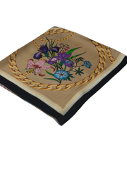 GUCCİ VUAL İPEK ŞAL ÇİÇEKLİ ZİNCİRLİ DESEN GOLD SİYAH