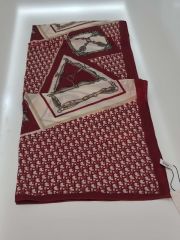 DİOR VUAL İPEK ŞAL KEMERLİ DESEN BORDO