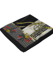 VUAL İPEK ŞAL PAPATYA ZİNCİR DESEN  SİYAH BEYAZ