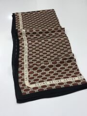 LOGO DESEN  VUAL İPEK ŞAL SİYAH BORDO