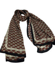 LOGO DESEN  VUAL İPEK ŞAL SİYAH BORDO