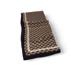 LOGO DESEN  VUAL İPEK ŞAL SİYAH BORDO