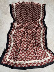 LOGO DESEN  VUAL İPEK ŞAL SİYAH BORDO