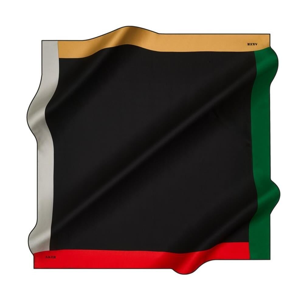 AKER NOSTALJİ TİVİL İPEK EŞARP SİYAH RENK  8682-912