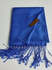 MISIRLI KOZA ŞAL SAKS MAVİ