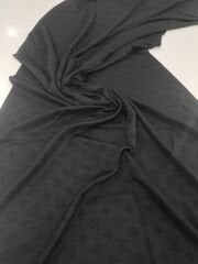 LV MODEL ÇİFT TARAFLI PAMUK JAKARLI ŞAL SİYAH