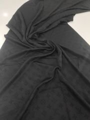 LV MODEL ÇİFT TARAFLI PAMUK JAKARLI ŞAL SİYAH