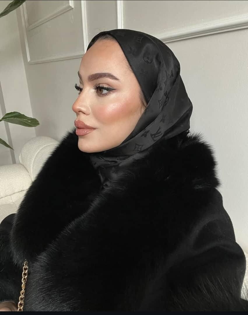 LV MODEL ÇİFT TARAFLI PAMUK JAKARLI ŞAL SİYAH