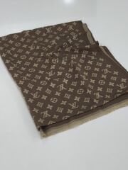 LV MODEL ÇİFT TARAFLI PAMUK JAKARLI ŞAL KAHVE KREM