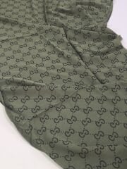 GUCCİ ÇİFT TARAFLI PAMUK JAKARLI ŞAL HAKİ YEŞİL