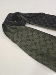 GUCCİ ÇİFT TARAFLI PAMUK JAKARLI ŞAL HAKİ YEŞİL