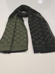 GUCCİ ÇİFT TARAFLI PAMUK JAKARLI ŞAL HAKİ YEŞİL
