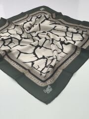 LEVİDOR TİVİL İPEK EŞARP TAŞ DESEN ZÜMRÜT YEŞİLİ  3092-1