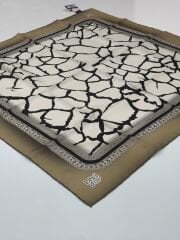 LEVİDOR TİVİL İPEK EŞARP TAŞ DESEN KARAMEL 3092-2