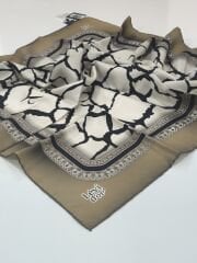 LEVİDOR TİVİL İPEK EŞARP TAŞ DESEN KARAMEL 3092-2