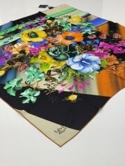 LEVİDOR TİVİL İPEK EŞARP ÇİÇEKLİ 1006-1