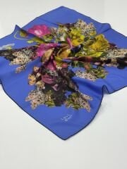 LEVİDOR TİVİL İPEK EŞARP SAKS MAVİSİ  1002-1