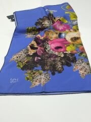 LEVİDOR TİVİL İPEK EŞARP SAKS MAVİSİ  1002-1