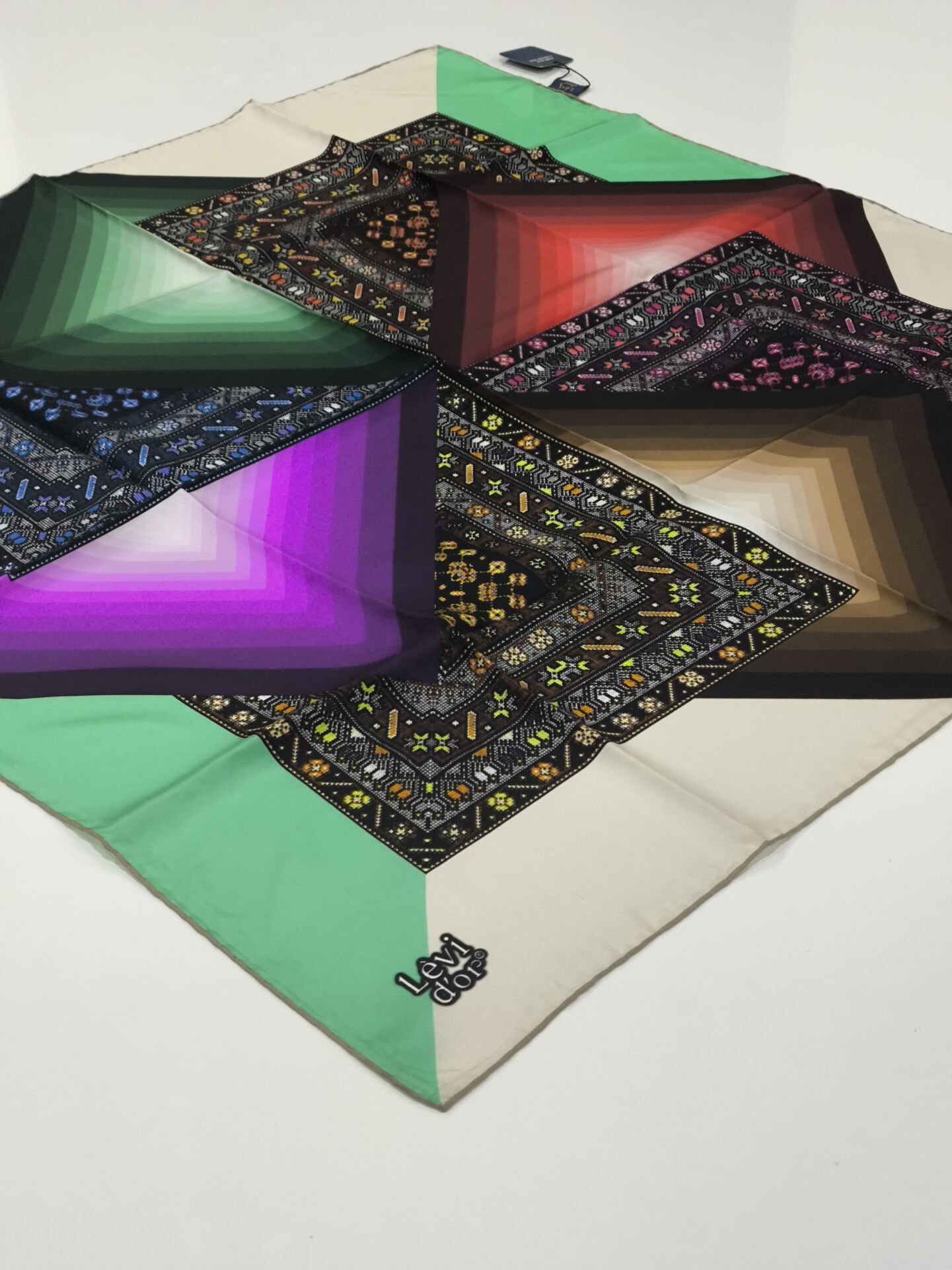 LEVİDOR TİVİL İPEK EŞARP ETNİK DESEN 1005-1