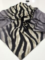 LEVİDOR TİVİL İPEK EŞARP ZEBRA DESEN SİYAH KREM 2232-1