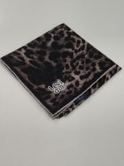 LEVİDOR TİVİL İPEK EŞARP LEOPAR DESEN SİYAH PUDRA 3636-1