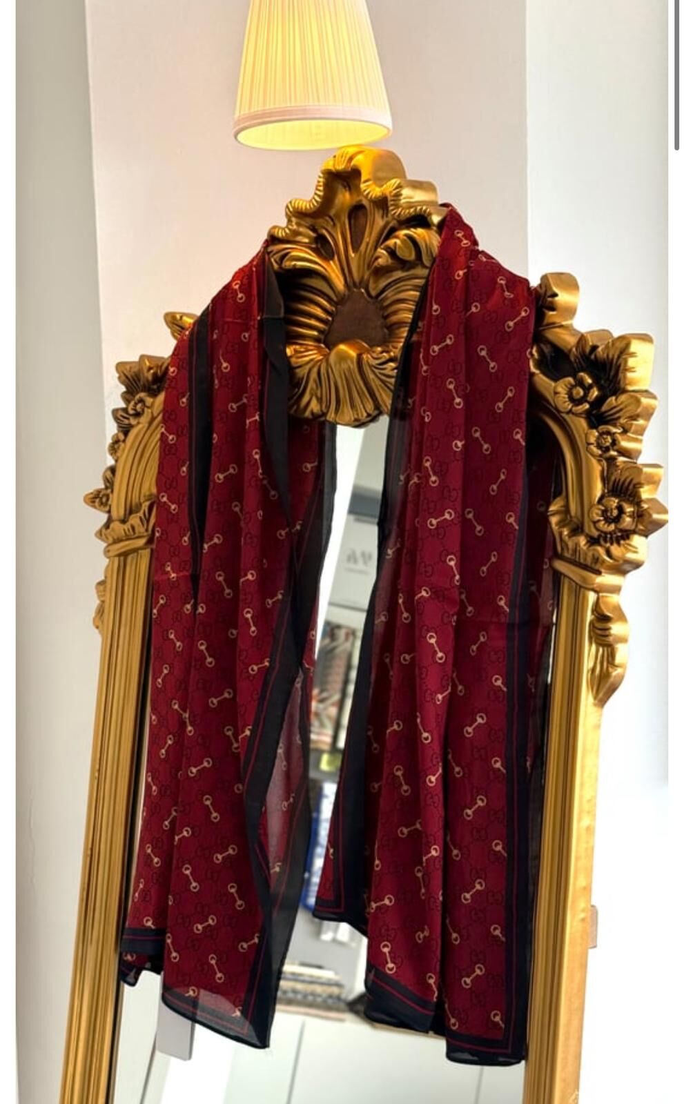 GUCCİ VUAL İPEK ŞAL G DESEN BORDO