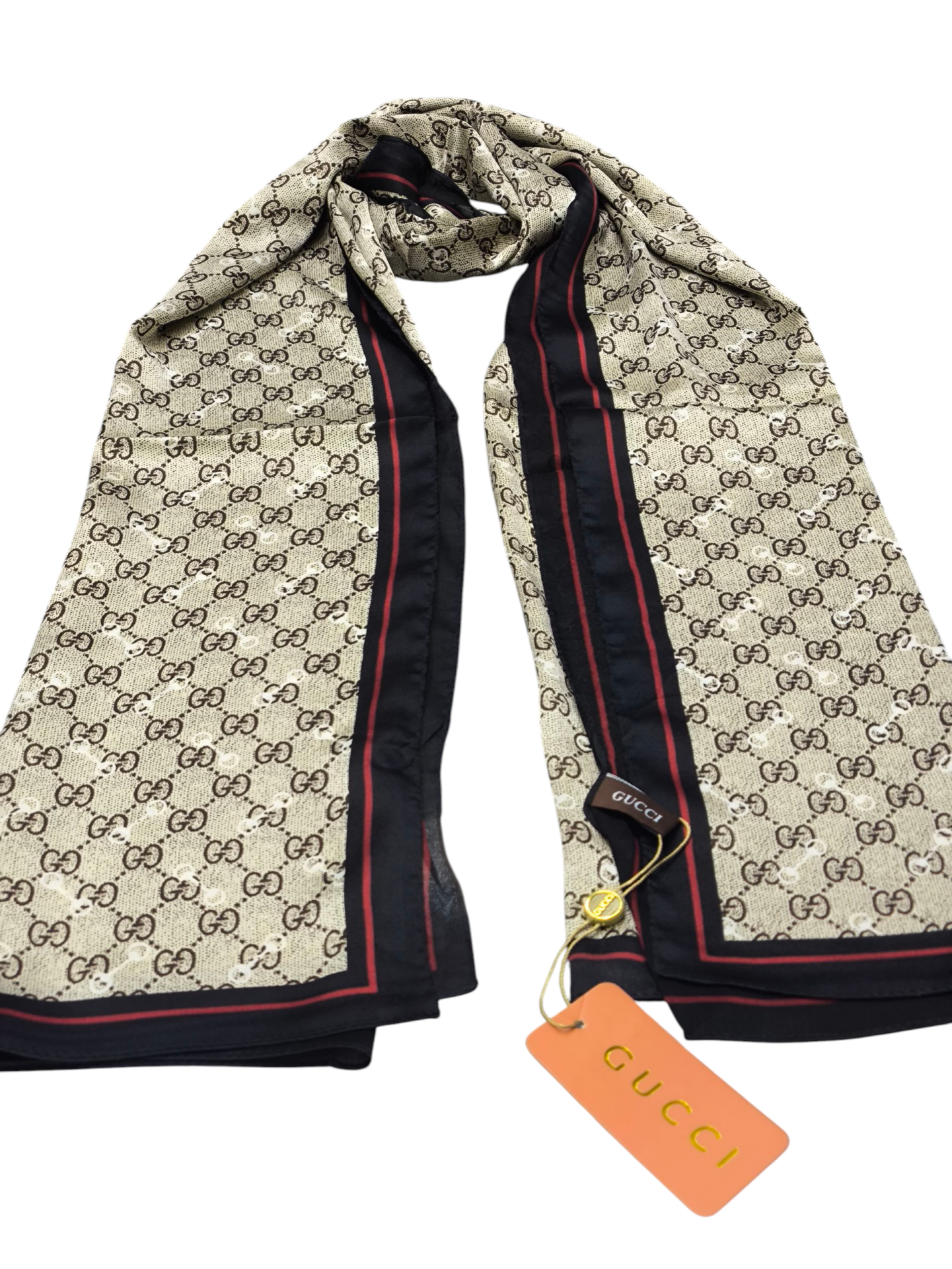 GUCCİ VUAL İPEK ŞAL G DESEN SİYAH VİZON