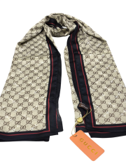 GUCCİ VUAL İPEK ŞAL G DESEN SİYAH VİZON