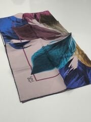 LEVİDOR TİVİL İPEK  EŞARP YAPRAK DESEN PUDRA PEMBE  1001-5