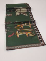 VUAL İPEK ŞAL KEMER DESENLİ YEŞİL