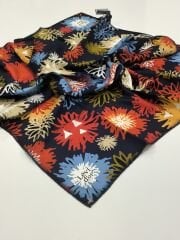 LEVİDOR TİVİL İPEK EŞARP LACİVERT 3587-1