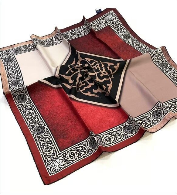 LEVİDOR TİVİL İPEK EŞARP BORDO 3620-1