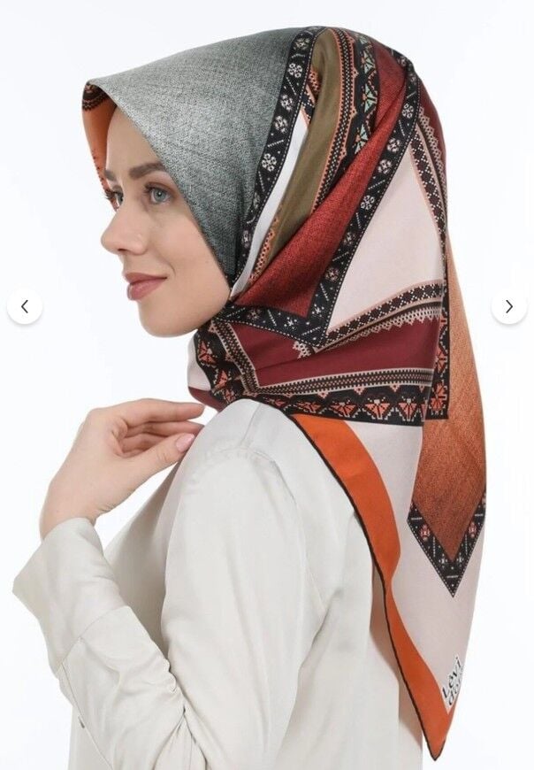 LEVİDOR TİVİL İPEK EŞARP KİREMİT 3619-1