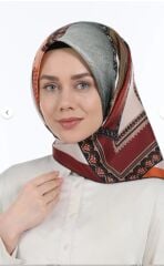 LEVİDOR TİVİL İPEK EŞARP KİREMİT 3619-1