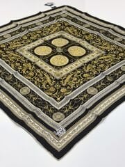 LEVİDOR TİVİL İPEK EŞARP BAROK DESEN SİYAH GOLD 3762-1