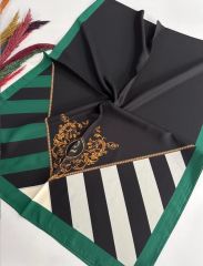 CARDİON MEDİNE İPEĞİ ŞAL BAROK DESEN ZÜMRÜT YEŞİLİ