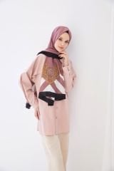 CARDİON MEDİNE İPEĞİ ŞAL BAROK DESEN GÜL KURUSU