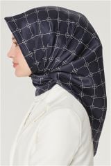ARMİNE İPEK EŞARP NOSTALJİ 8555-15  KOYU LACİVERT