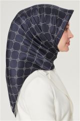 ARMİNE İPEK EŞARP NOSTALJİ 8555-15  KOYU LACİVERT