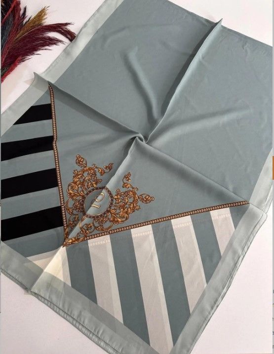 CARDİON MEDİNE İPEĞİ ŞAL BAROK DESEN MİNT YEŞİLİ