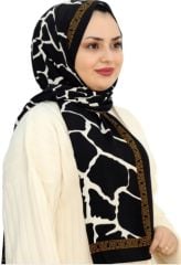 CARDİON MEDİNE İPEĞİ ŞAL TAŞ DESEN SİYAH